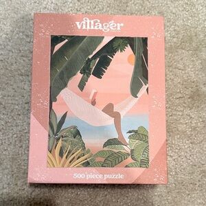 villager Pink and Green Tropical Hammock Puzzle